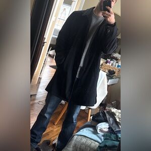 Brooks Brothers Black Coat Mac weatherproof overcoat
